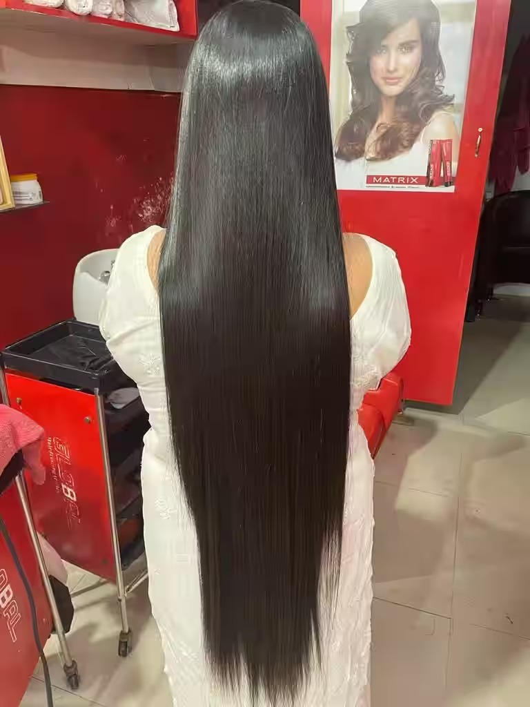 Client getting hair styled